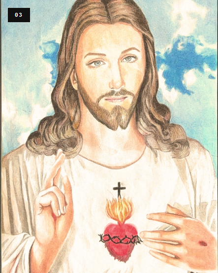 Desenho realista feito por aluno da Escola 6B